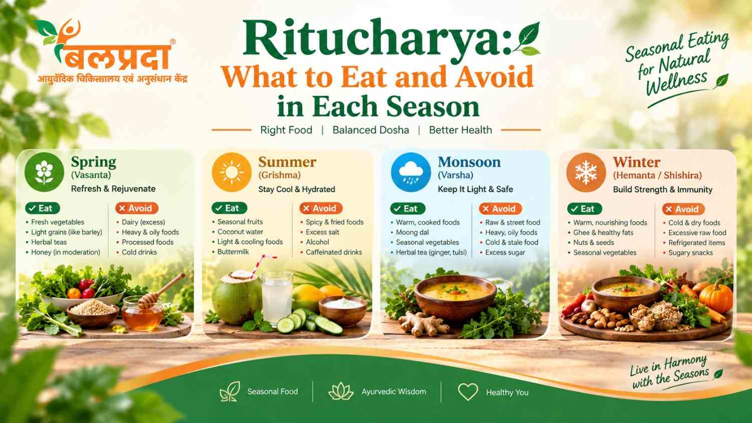 Ritucharya: What to Eat and Avoid in Each Season